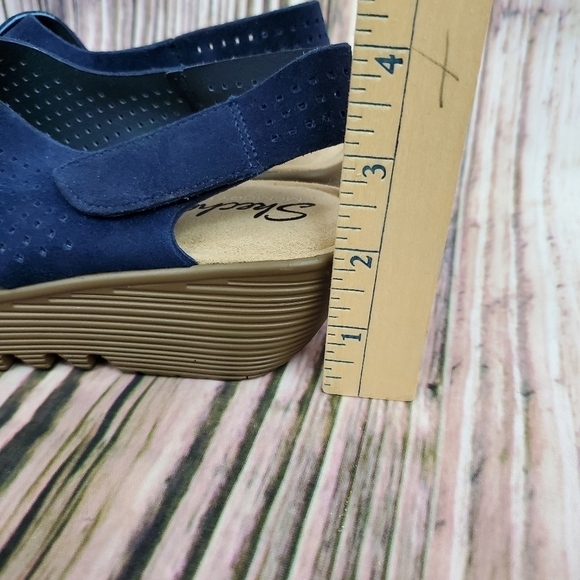 Skechers Perforated Suede Slingback Demi Sandals Blue Size 6 - Picture 9 of 12